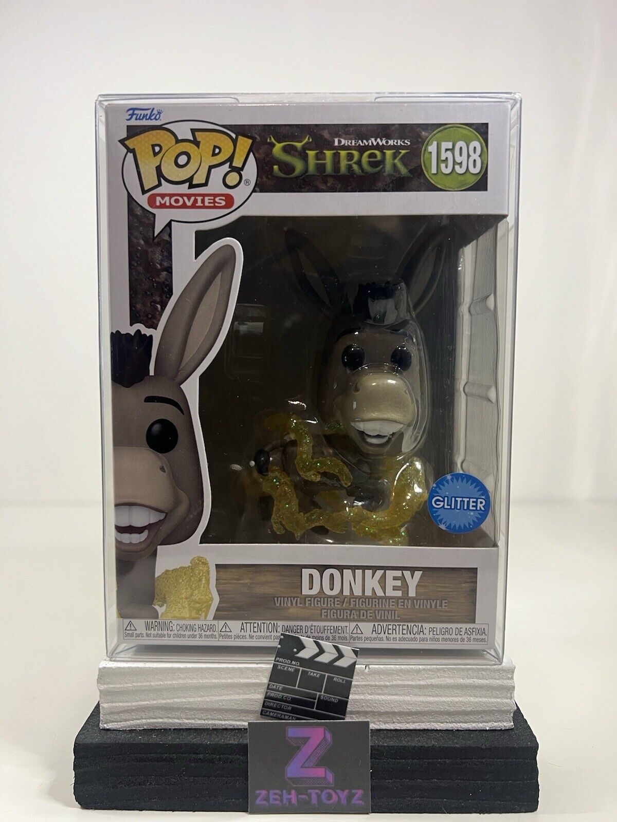 FUNKO POP! Movies Dreamworks Shrek Donkey #1598 Glitter Edition