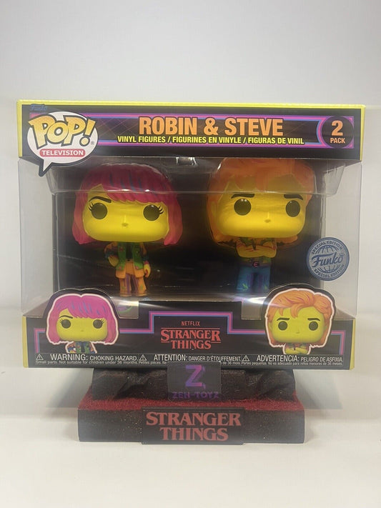 FUNKO POP! Television Stranger Things Robin & Steve #2 Pack Blacklight