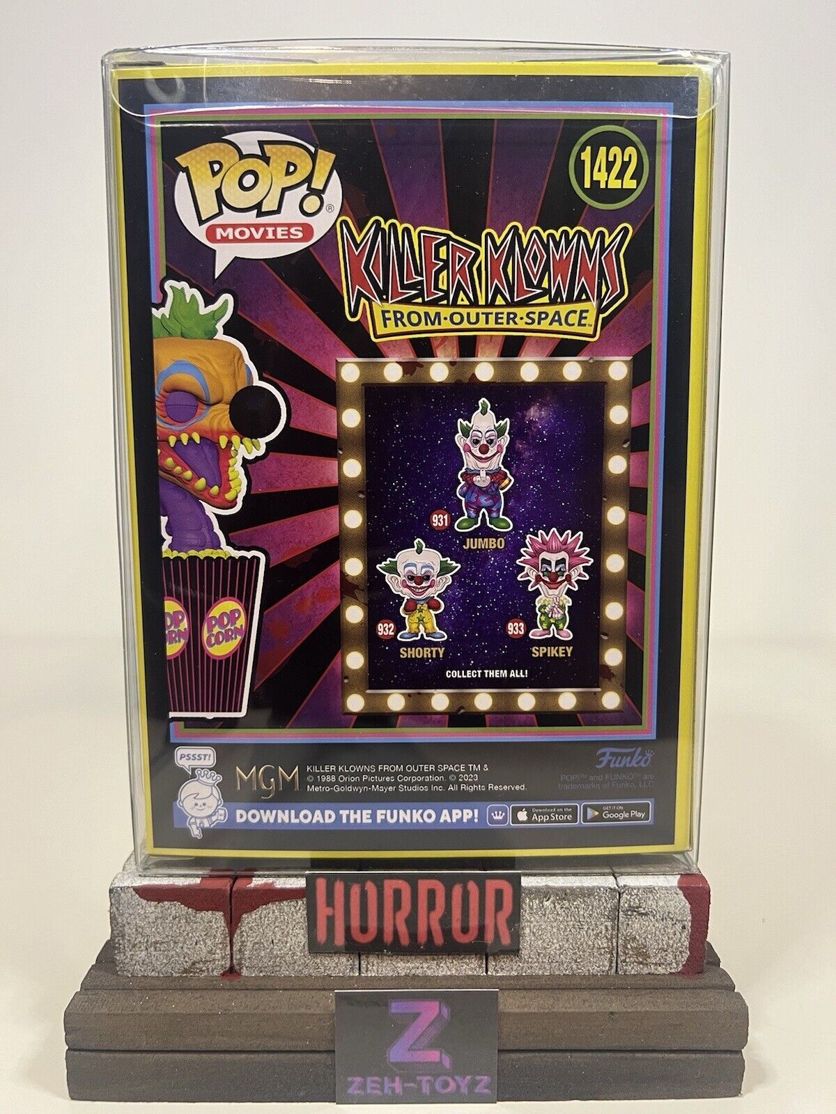 FUNKO POP! Horror Movies Killer Klownz Baby Klown #1422 Blacklight Special Ed