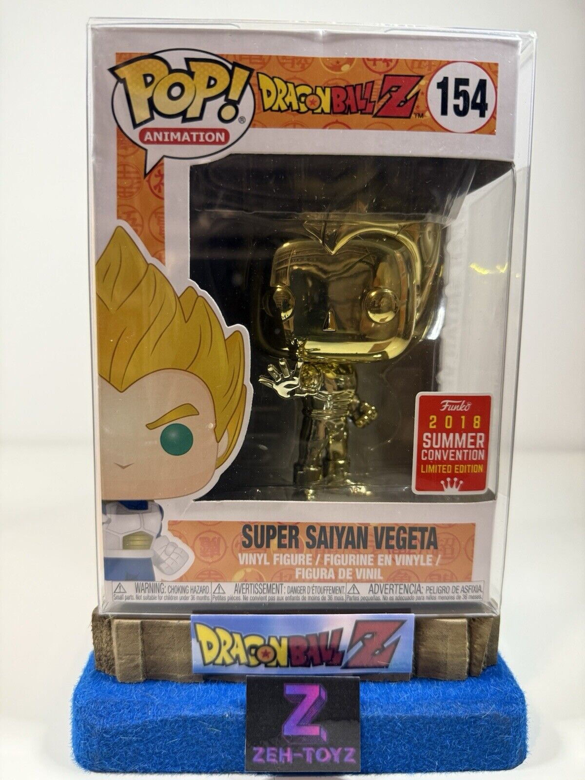 FUNKO POP! Anime Animation Dragonball Z Super Saiyan Vegeta #154 Con Exclusive