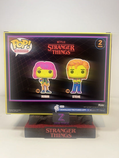 FUNKO POP! Television Stranger Things Robin & Steve #2 Pack Blacklight