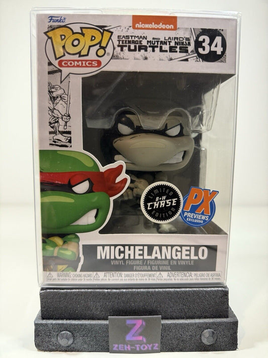 FUNKO POP! Comics TMNT Teenage Mutant Ninja Turtles Michelangelo #34 B&W Chase