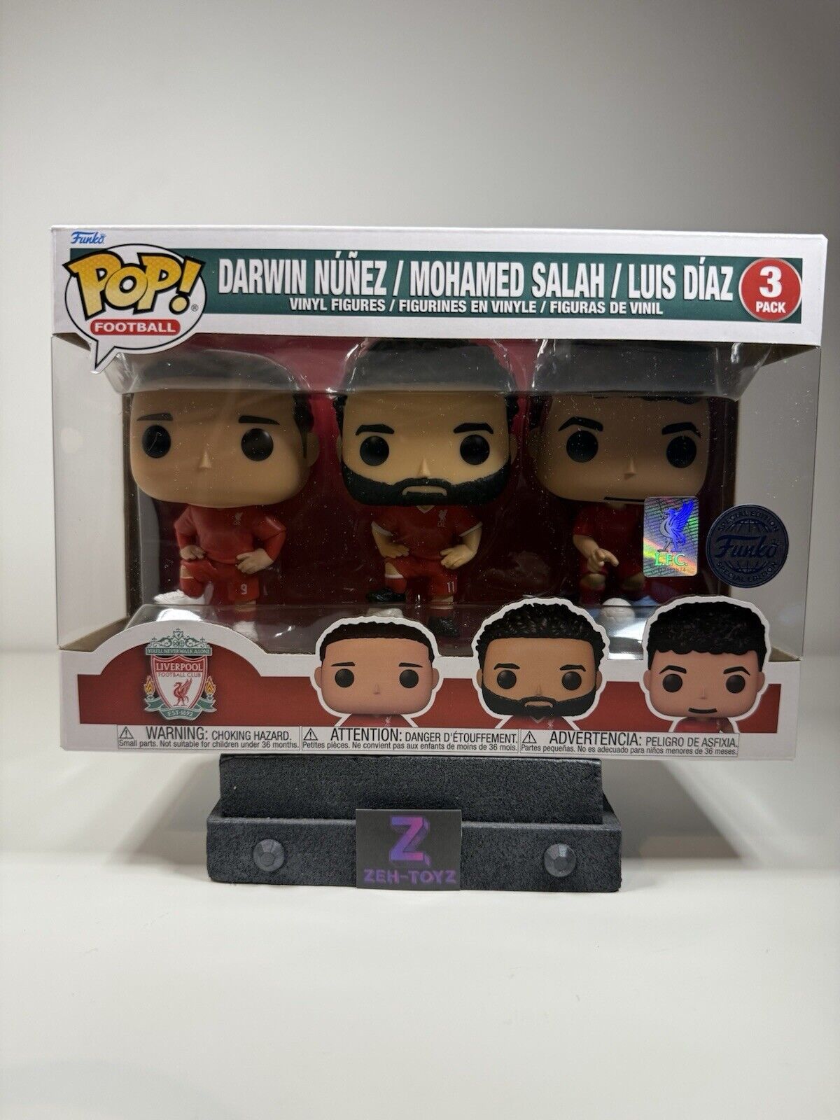 FUNKO POP! Football Liverpool FC Darwin Nunez Mohammed Salah Luis Diaz #3 Pack