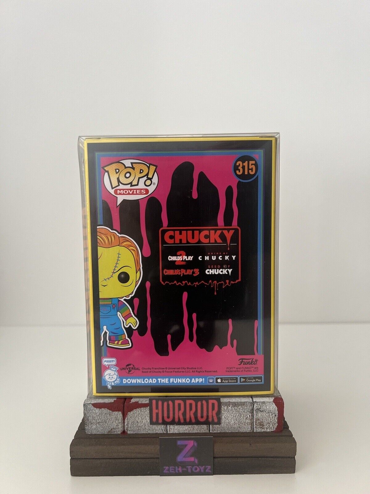 FUNKO POP! Horror Movies The Bride Of Chucky Blacklight Chucky #315