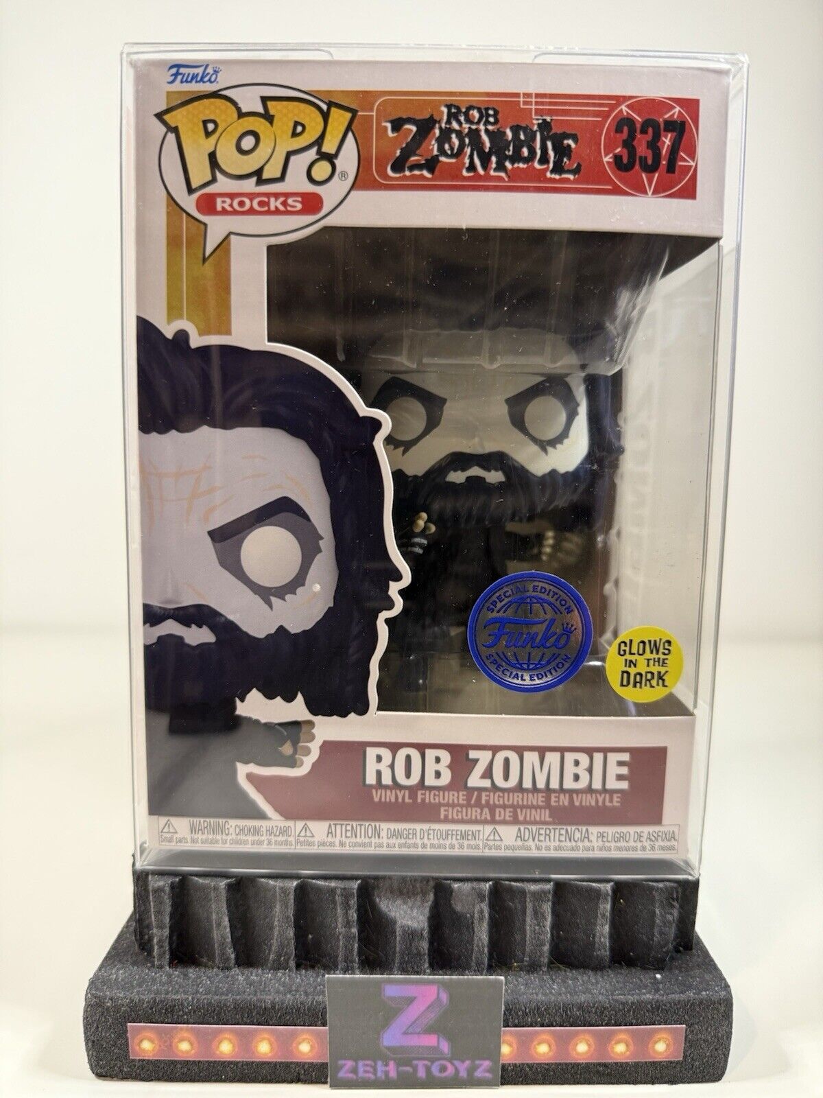 FUNKO POP! Music Pop Rocks Rob Zombie #337 Glow In The Dark Special Edition