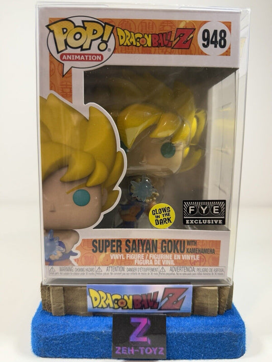 FUNKO POP! Anime Dragonball Z Super Saiyan Goku With Kamehameha #948 GITD