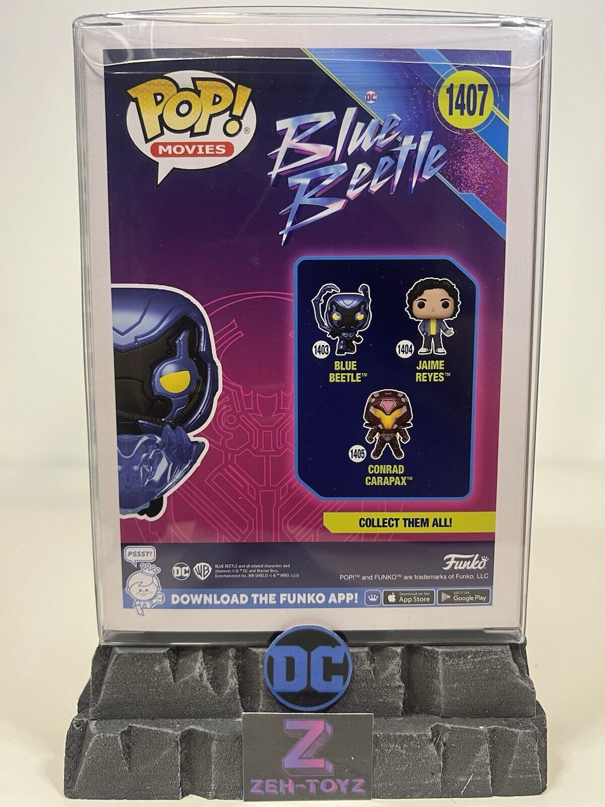 FUNKO POP! DC Universe Movies Blue Beetle #1407 Glow In The Dark Special Edition