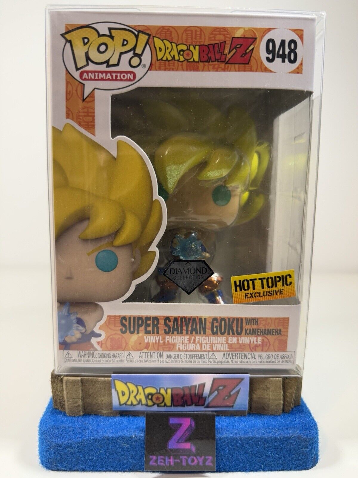 FUNKO POP! Anime Dragonball Z Super Saiyan Goku With Kamehameha #948 Diamond