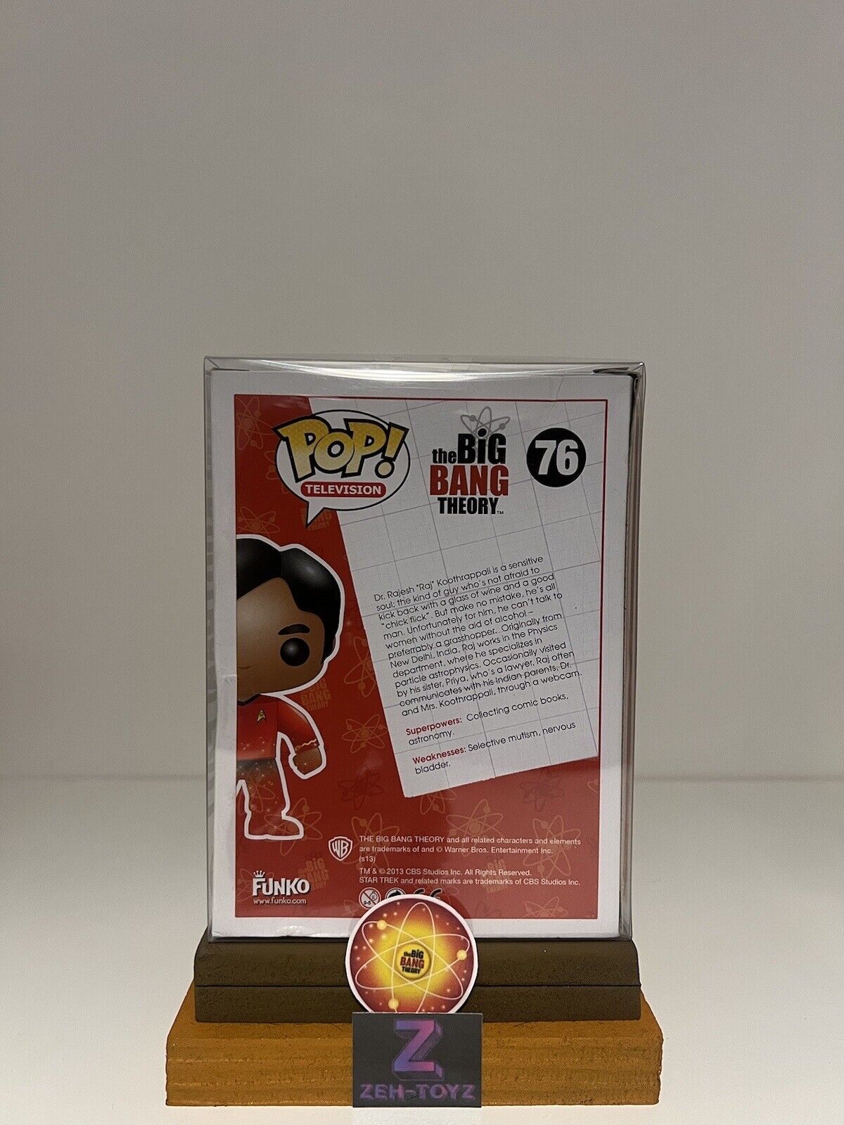 FUNKO POP! Television The Big Bang Raj Koothrappali #76 1000pcs Limited Edition